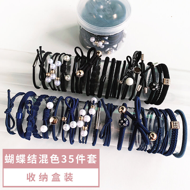 Dây buộc tóc ngọc trai hàn quốc dây thun buộc tóc đơn giản nữ bao da nổi tiếng trên mạng dây buộc tóc đáng yêu phong cách hàn quốc phụ kiện tóc nữ mori girl