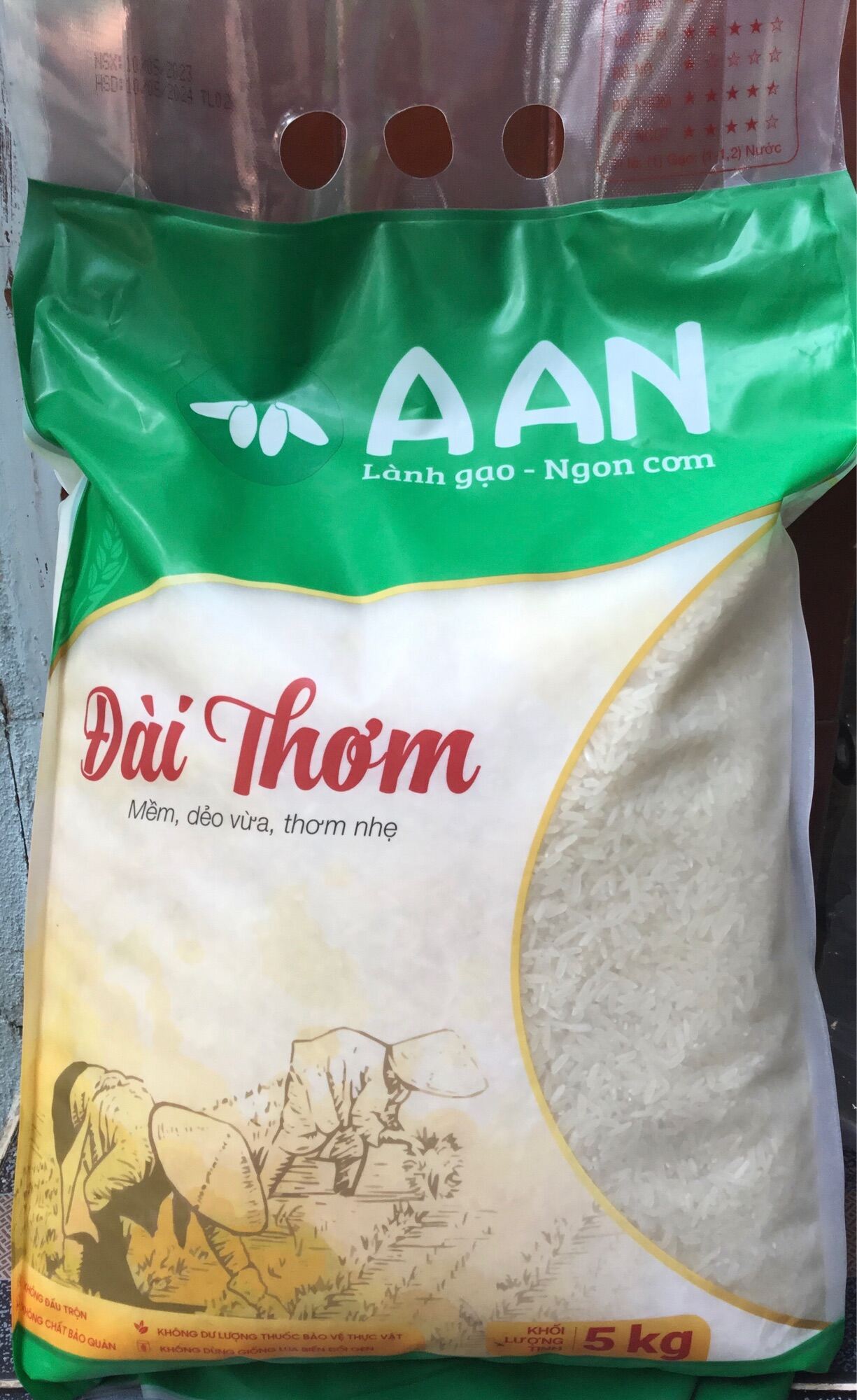 Túi 5 Kg Gạo Đài Thơm Thương Hiệu A AN - Gạo Đài Thơm A An Túi 5Kg