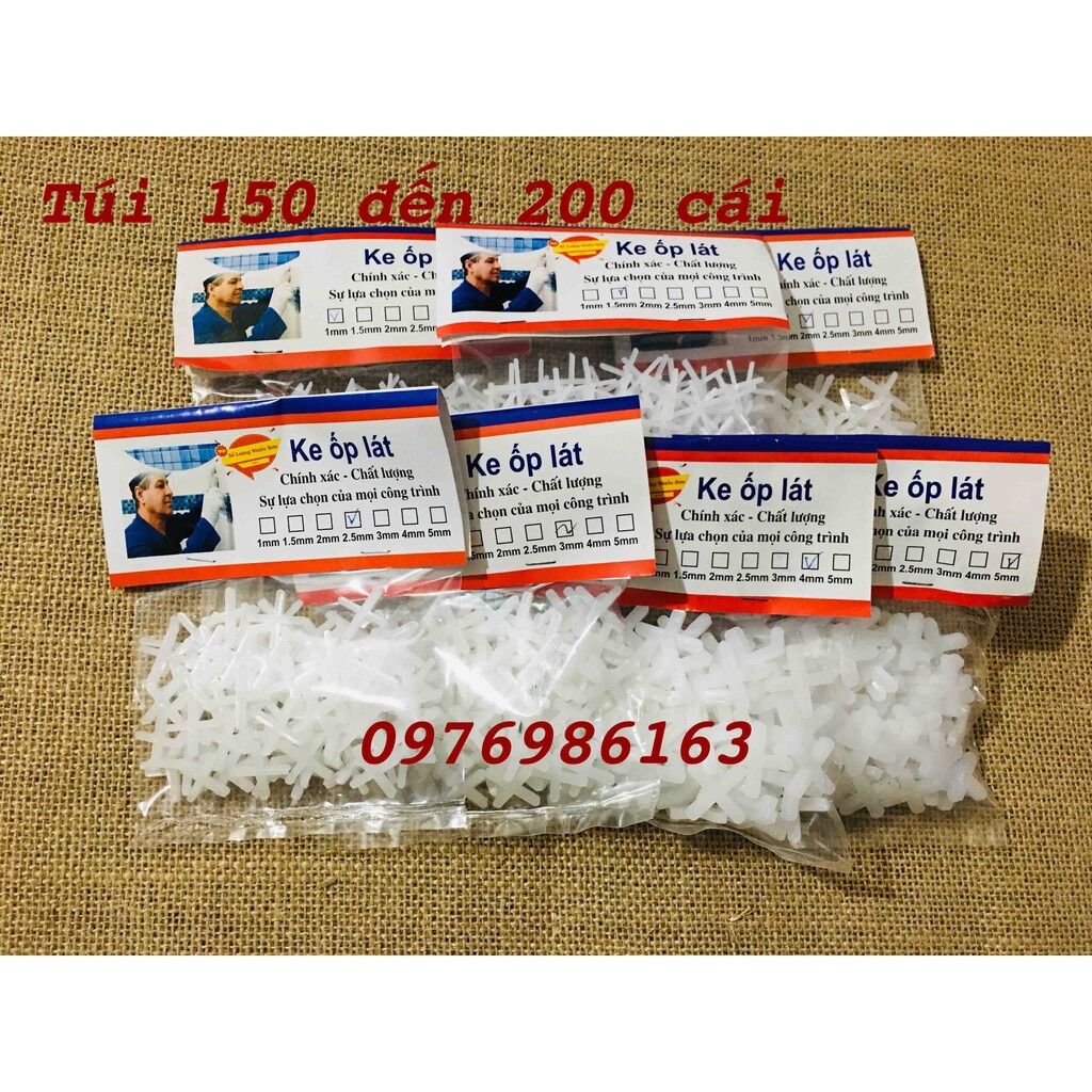 Bộ 5 túi ke dấu cộng ốp lát gạch đá đủ kích thước mỗi túi từ 150 đến 200 cái