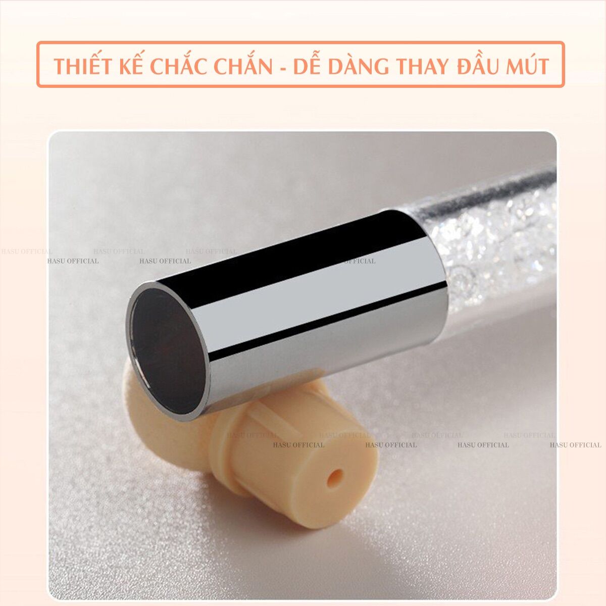 Bộ mút dặm ombre 2 đầu cán đá