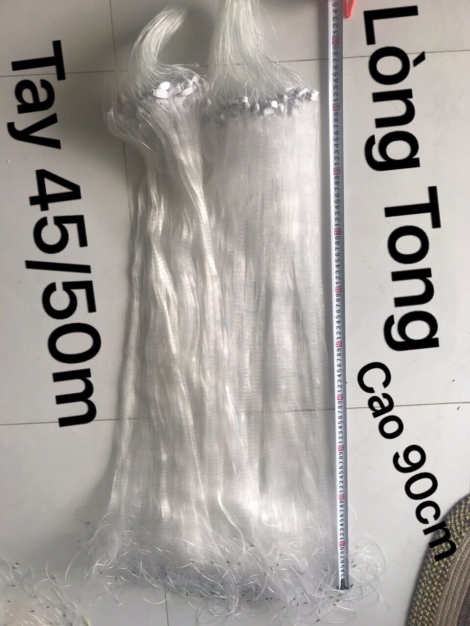 Tay lưới long tong dài 40-50mét cao 60cm và 90cm