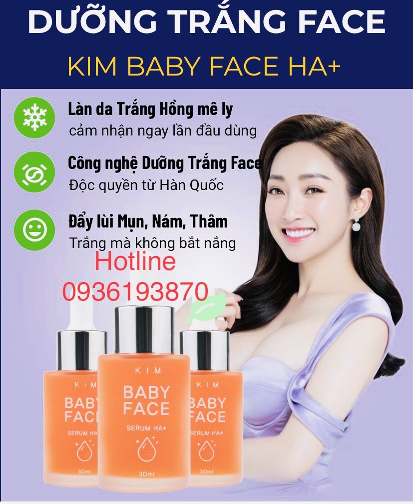 ✅ Serum Kim Baby Face Ha+ 👍 [Chính Hãng] ❤️ Tinh Chất Truyền Trắng Kim Baby Face Ha