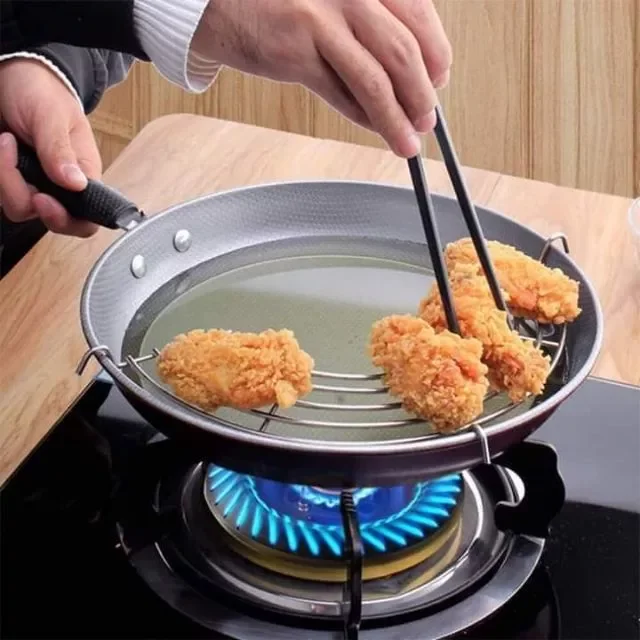 Gác chảo dóc mỡ innox size 30 cm