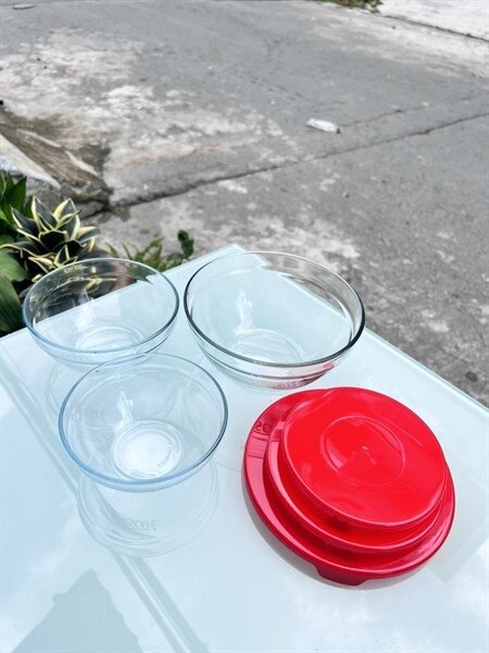 bộ 3 thố thủy tinh có nắp