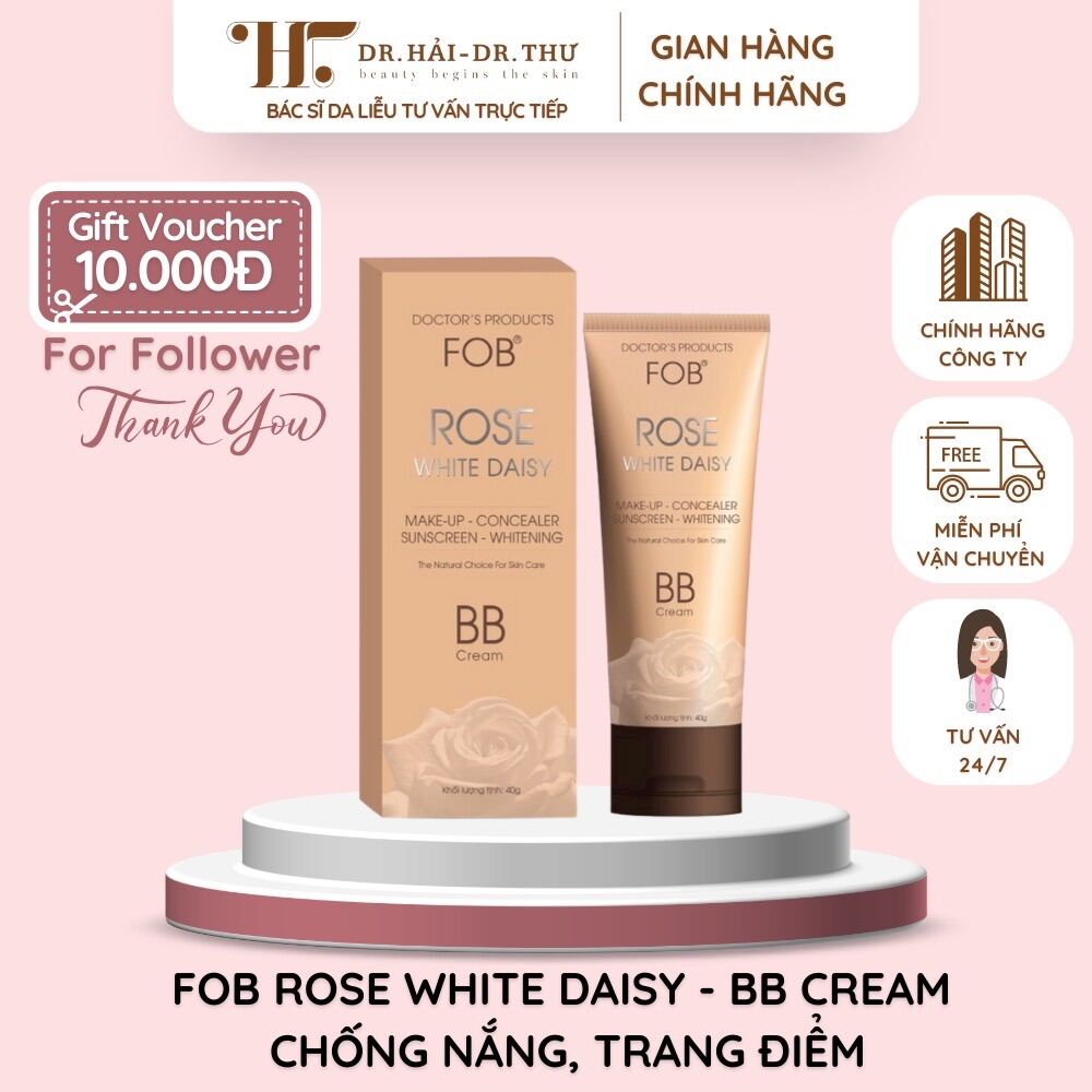 👩🏻⚕️ (CHÍNH HÃNG) FOB ROSE WHITE DAISY - BB CREAM CHỐNG NẮNG, TRANG ĐIỂM