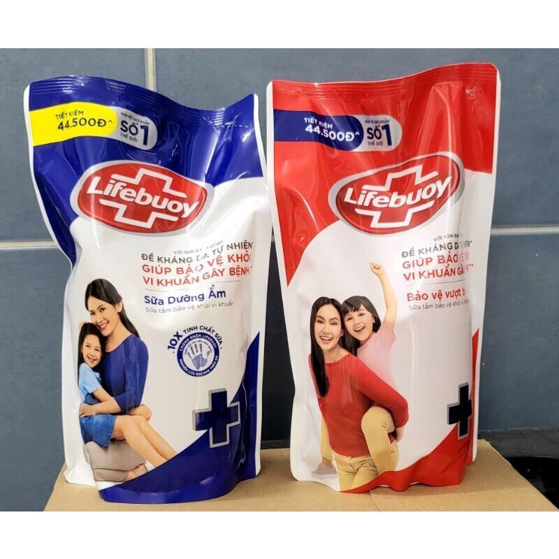 Sữa tắm Lifebuoy Bảo vệ vượt trội và Chăm Sóc Da Túi 800g