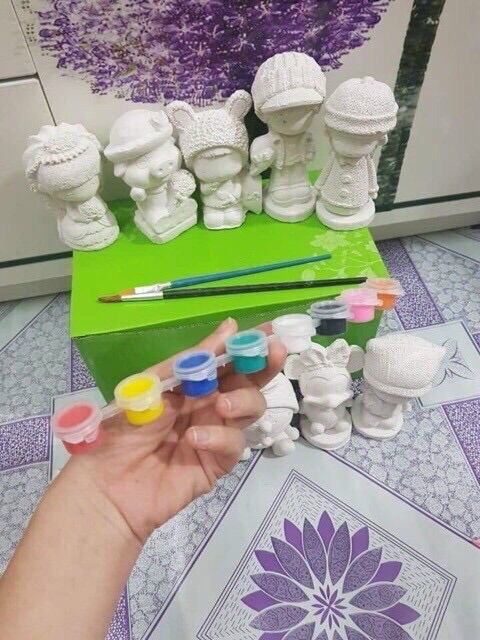 Bộ tô tượng 10 con+6màu+cọ cho bé