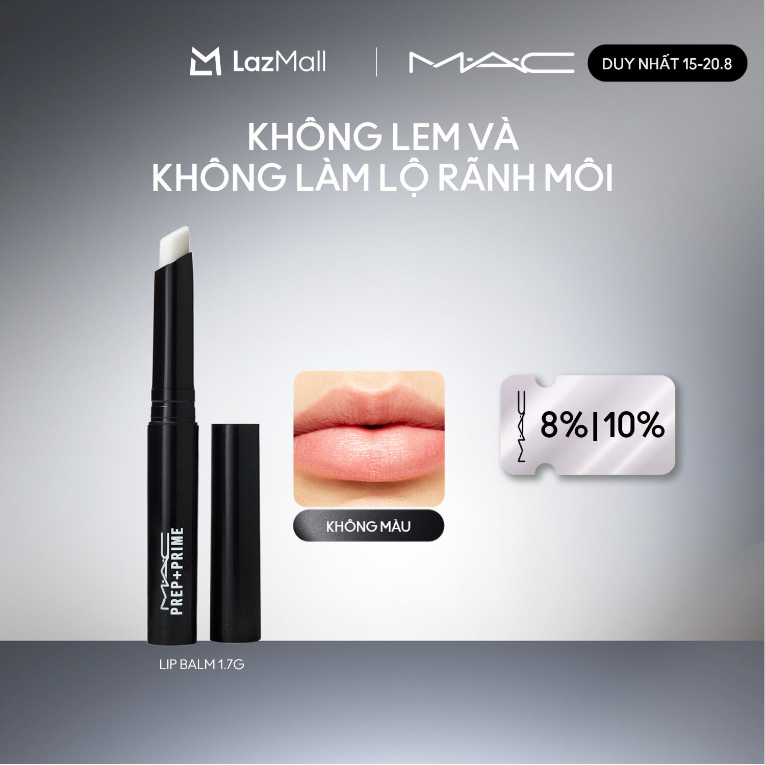 Son lót dưỡng ẩm MAC Prep + Prime Lip 1.7g | Làm mịn và làm đầy rãnh môi giúp son lên màu chuẩn xác