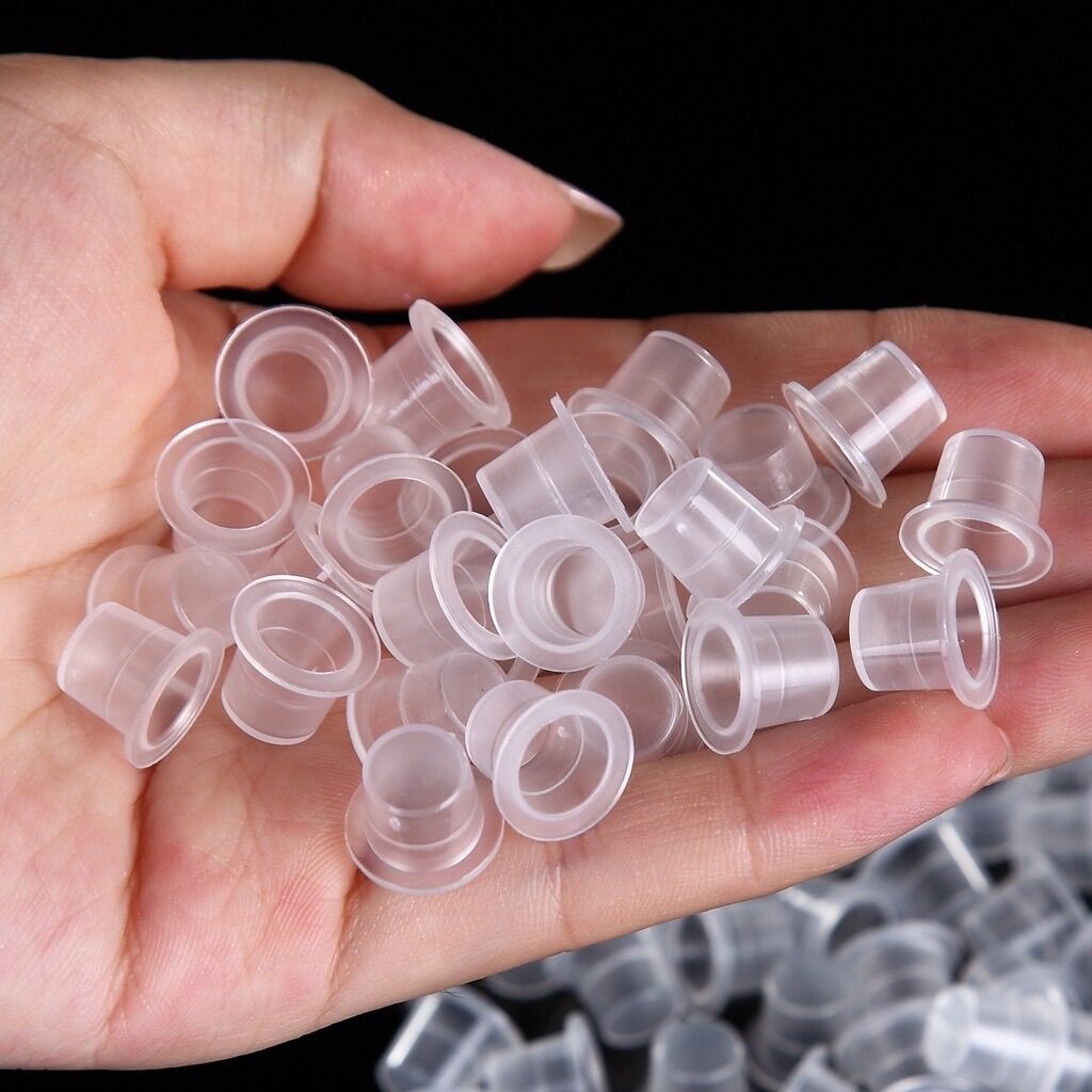 Chum nhựa đựng Mực Phun Xăm or keo nối mi [ túi 100cái]