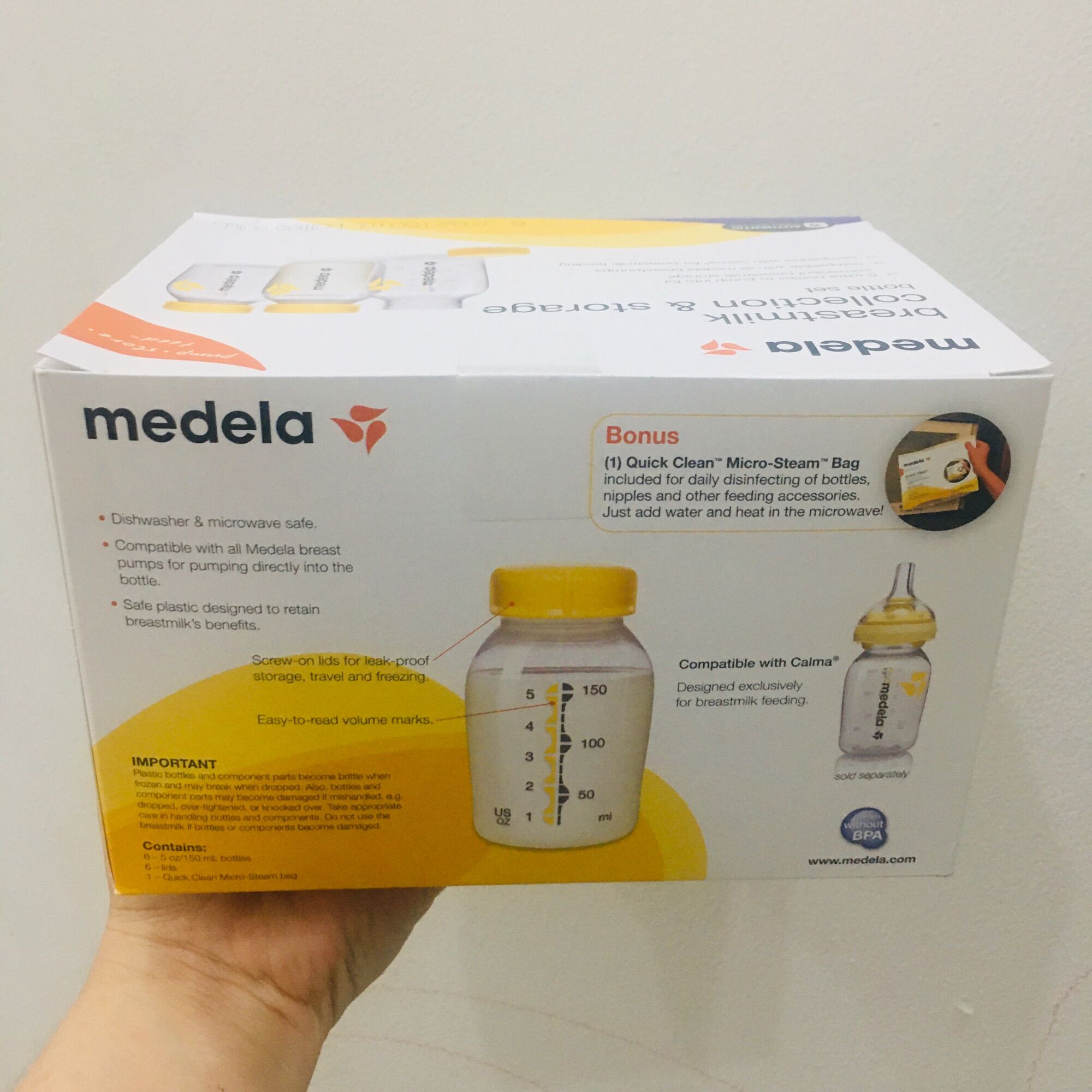 [HCM]Set 6 bình sữa medela chính hãng