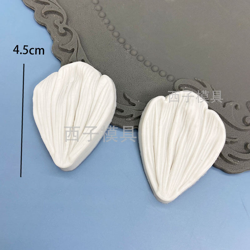 Khuôn silicone hoa văn lá cây cánh hoa fondant khuôn ép cánh hoa hồng mẫu đơn tulip khuôn đất sét