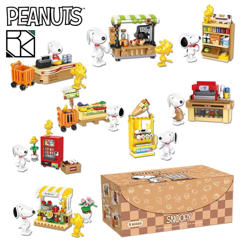 Snoopy Sáng Tạo Hợp Thời Trang Cảnh Khối Xây Dựng Bộ-Cà Phê Mô Hình Lắp Ráp Hoạt Hình Chó Gạch Đồ Chơi Quà Tặng Cho Độ Tuổi 6 +