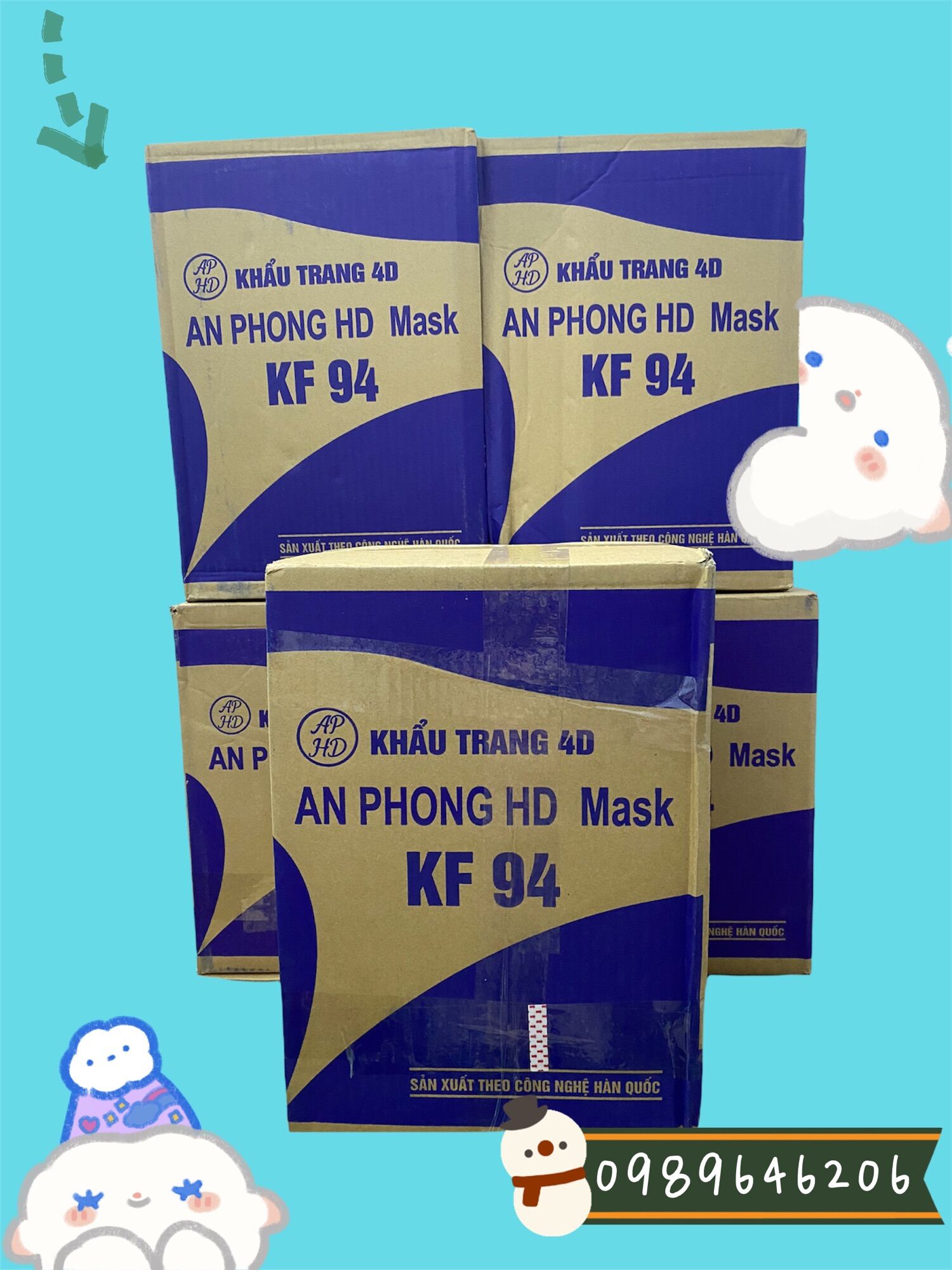 300 chiếc khẩu trang 4d an phong mask kf94 - kháng khuẩn