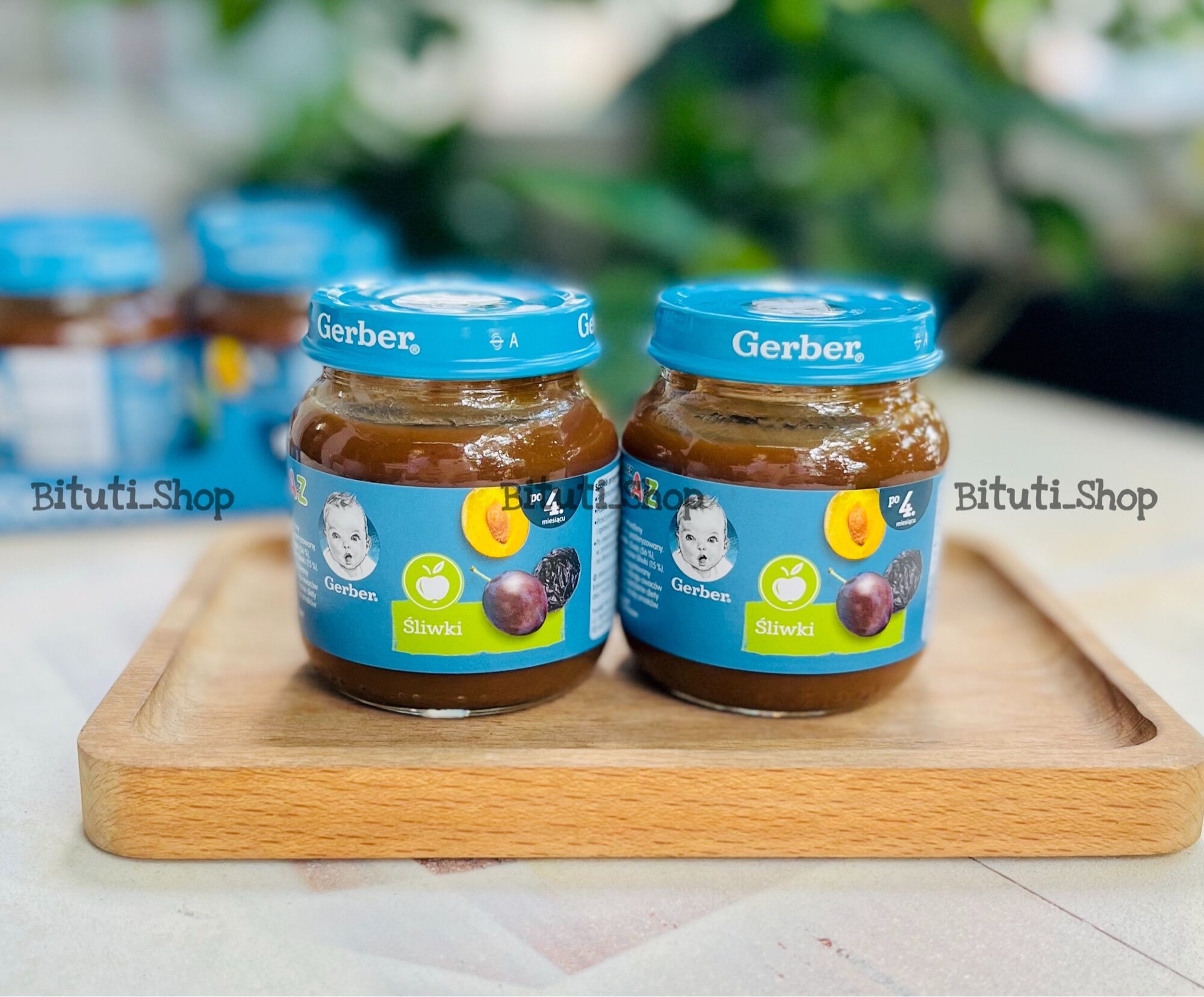 Mận đen nghiền hữu cơ Gerber chống táo bón cho bé ăn dặm