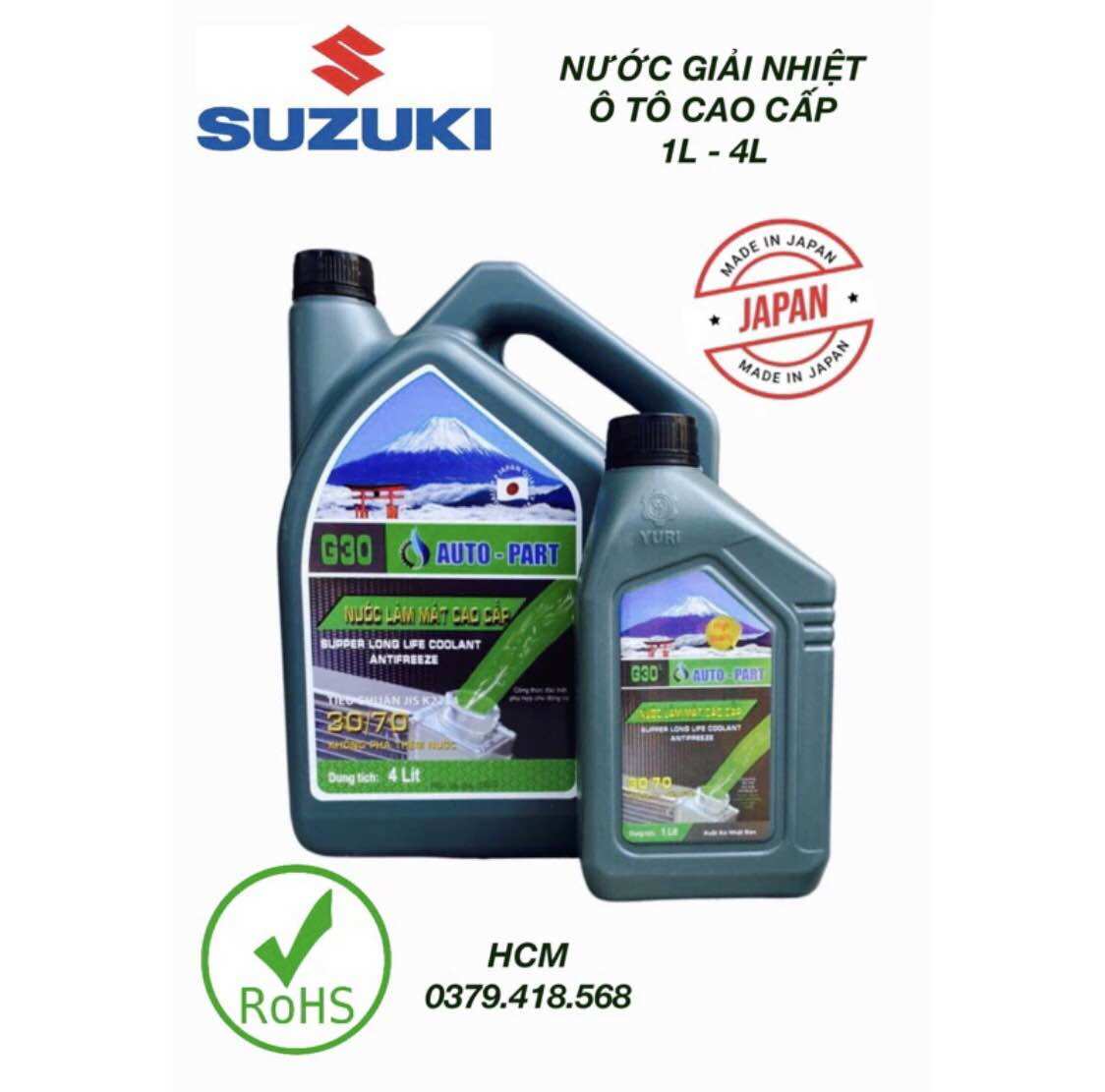 [AUTO-PARTS] Nước làm mát động cơ ô tô Suzuki XL7,Ertiga,chai 1L-can 4L(Quà tặng)Ciaz,Swift -Màu xanh