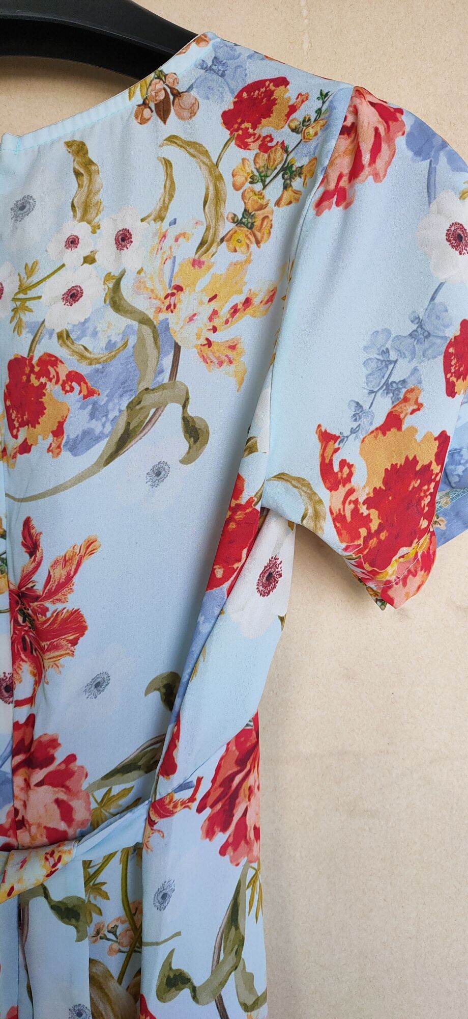Đầm Hoa Đuôi cá Chiffon sz S, new 99%