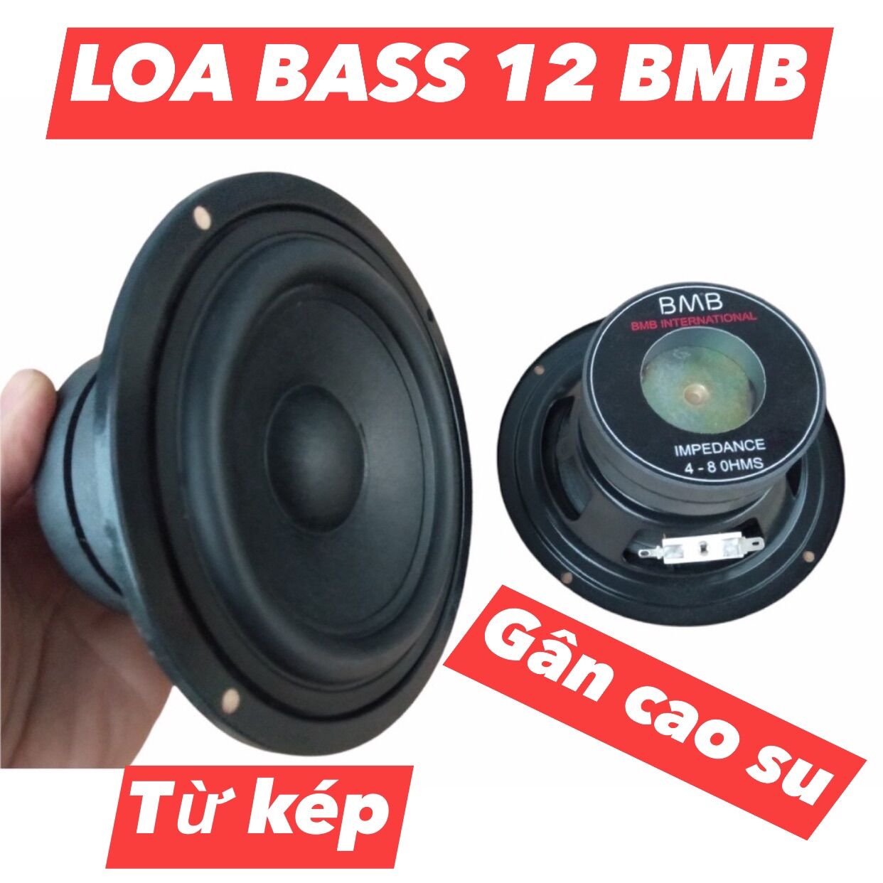 Củ loa bass 12 bmb gân cao su từ kép nhập khẩu bởi pt audio