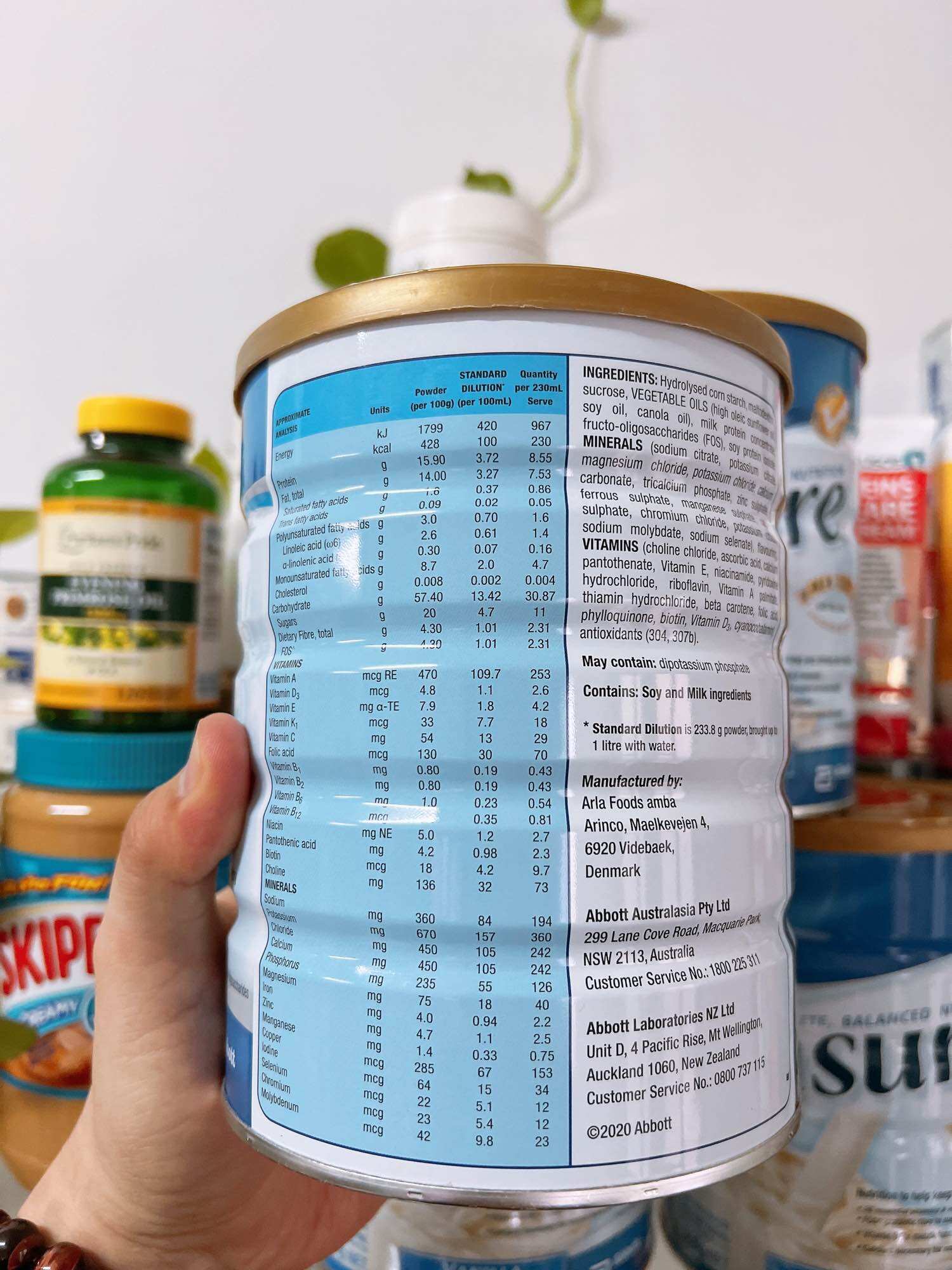 Sữa bột Ensure Vani 850g Úc.