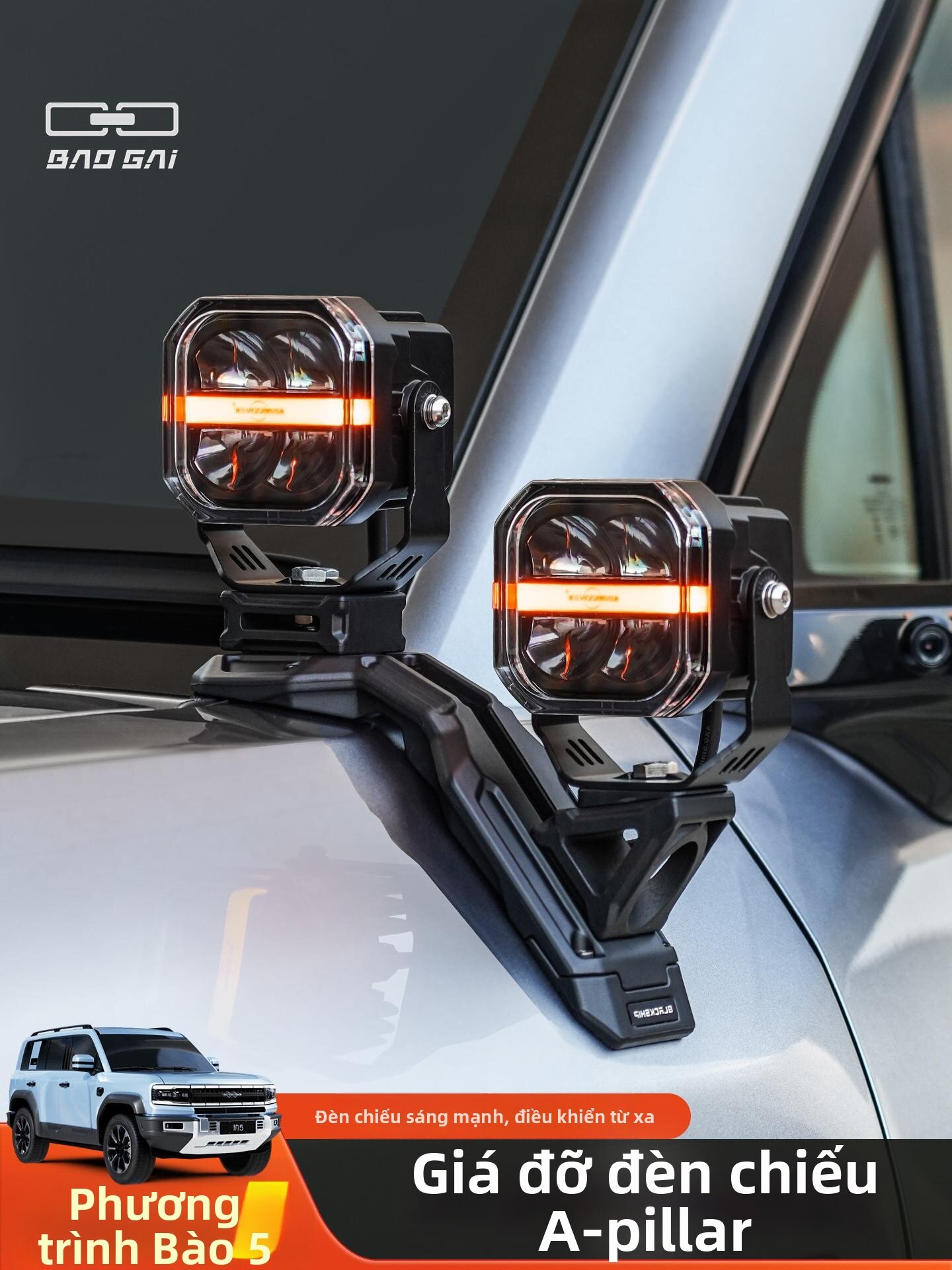 A-pillar Auxiliary Spot Light Mount LED Giá 56,927,000 Đồng*Miễn phí vận chuyển