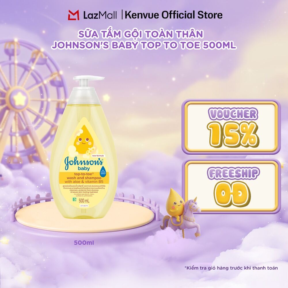 Sữa tắm gội toàn thân Johnson's baby Top to toe 500ml