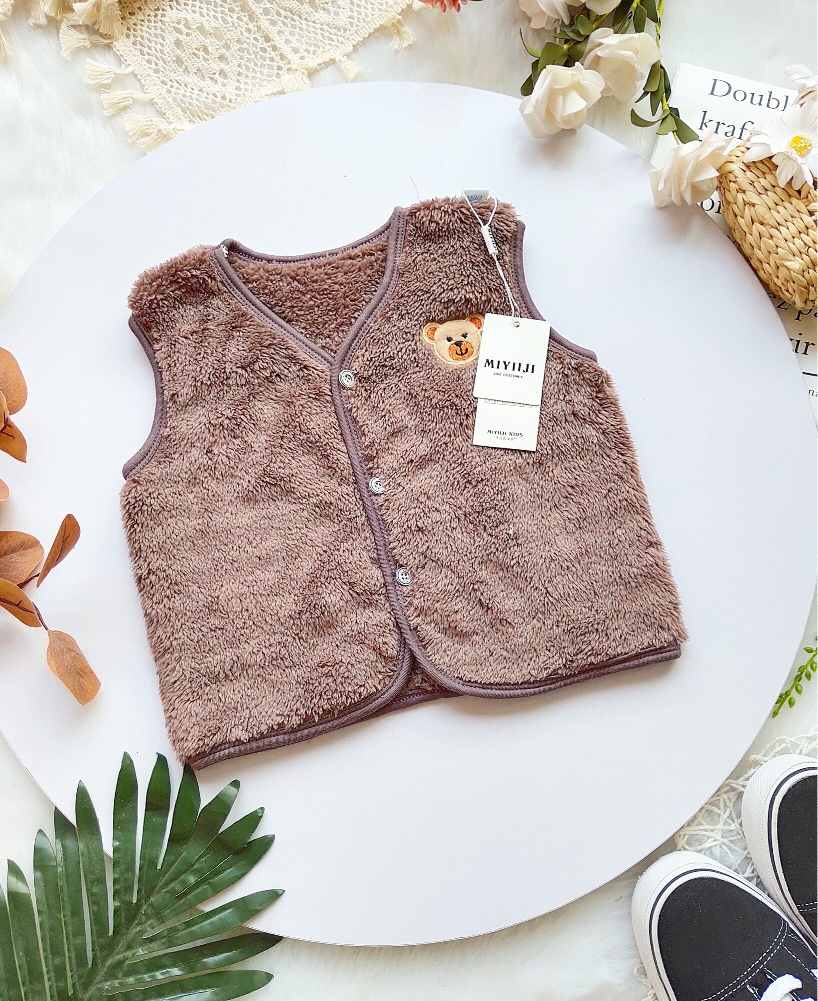 Áo gile lông cừu ấm áp cho bé size 3-8kg