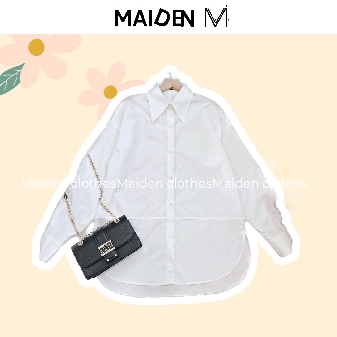 Áo sơ mi nữ dáng dài form rộng MAIDEN