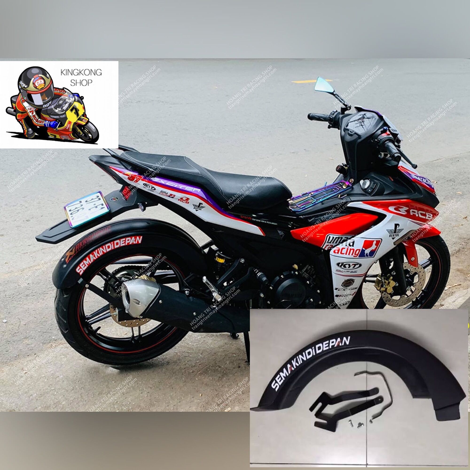 Chắn bùn nguyên khối gắn xe exciter 155