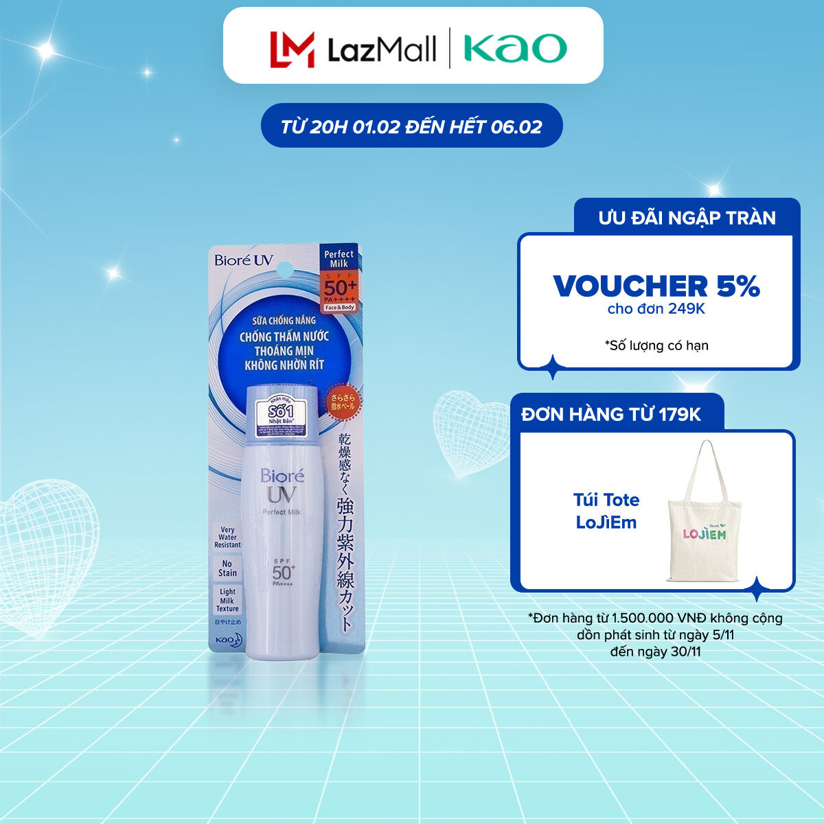Sữa Chống Nắng Chống Thấm Nước Biore 40ml
