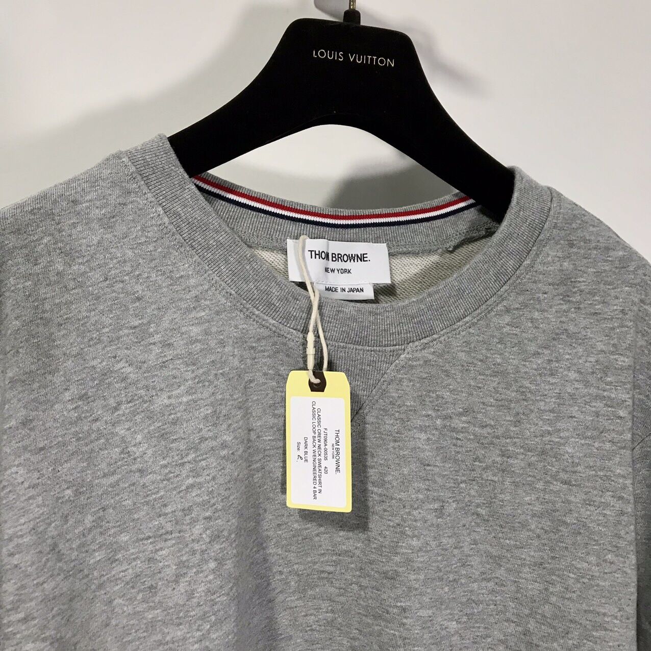 Sweater Thom Browné 4-Bar Xám