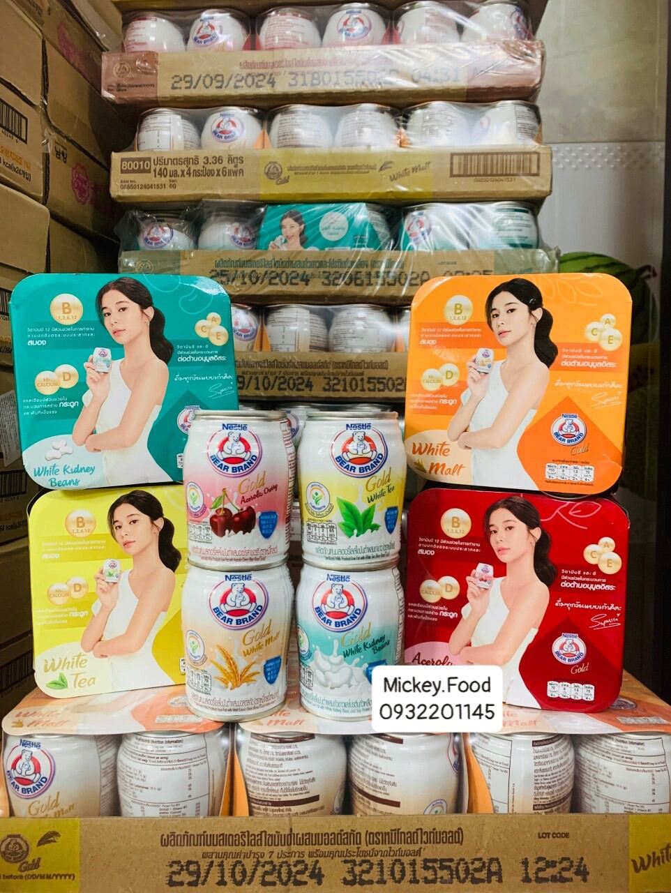 Lốc 4lon Sữa gấu Nestle Bear Brand Gold Thái Lan Đủ Vị Giảm Cân Đẹp Da