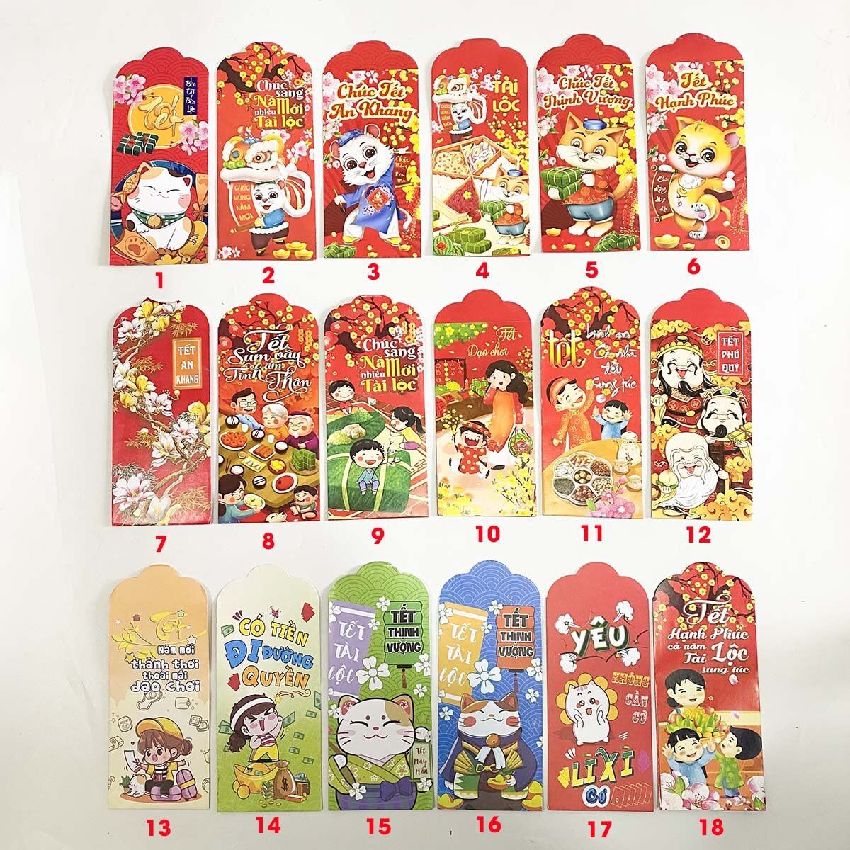 Combo 5 Bao lì xì Tết 2023 Hot Hit - Bao lixi
