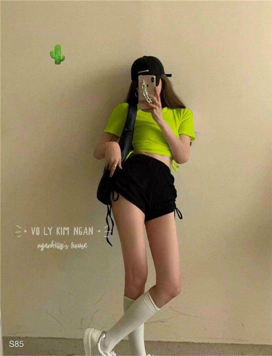 Sét đồ bộ nữ áo kiểu croptop cột dây kèm quần ôm sexy ngắn form 50kg