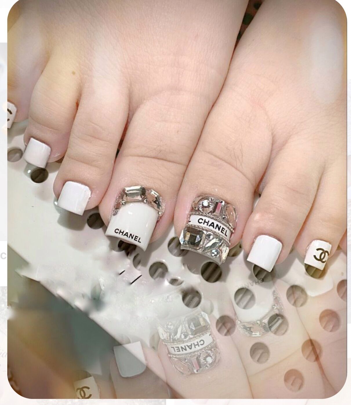 Móng chân giả- nail thiết kế (24 móng kèm keo)