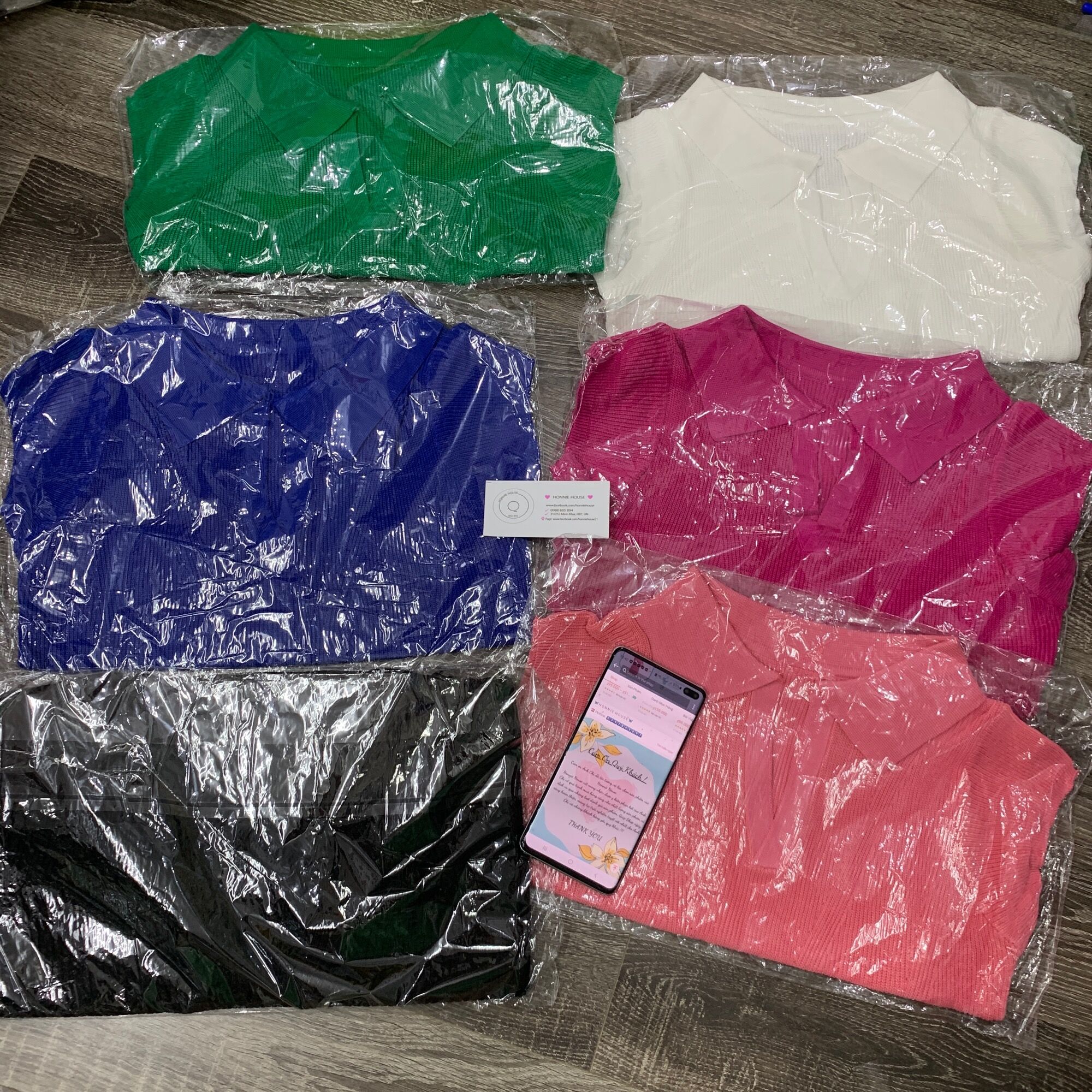 áo len dệt kim cổ V basic tay hến dáng croptop (M98#)