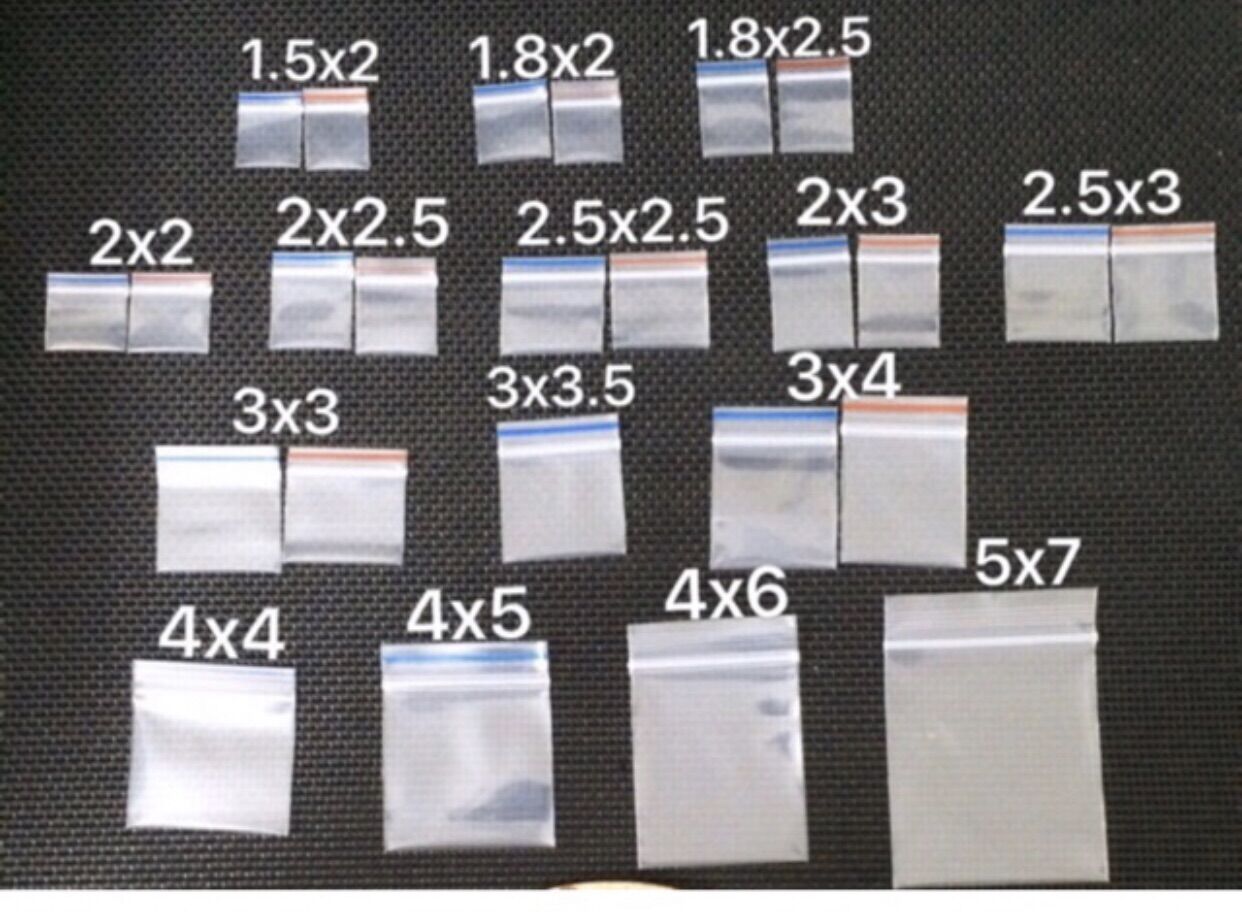100 chiếc túi zip mini chọn size