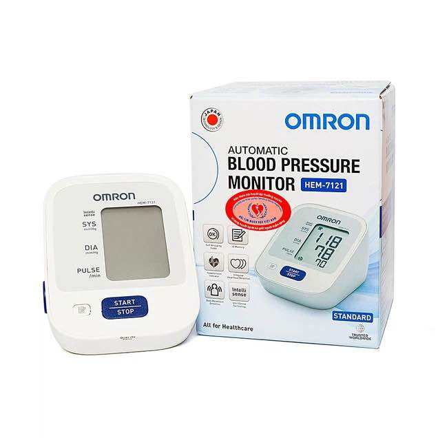 Máy đo huyết áp tự động Omron HEM-7121 hỗ trợ đo huyết áp và nhịp tim