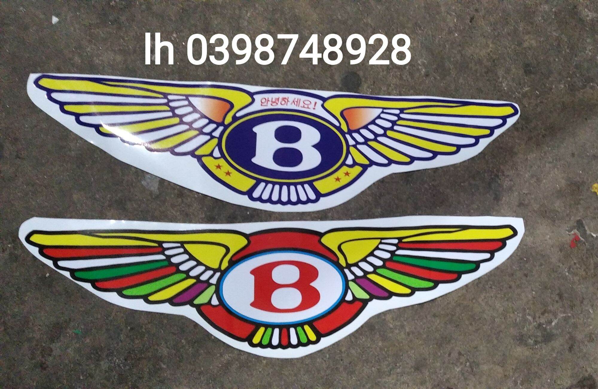 Tem decal chữ b hình cánh chim dán trang trí xe tải, xe ben