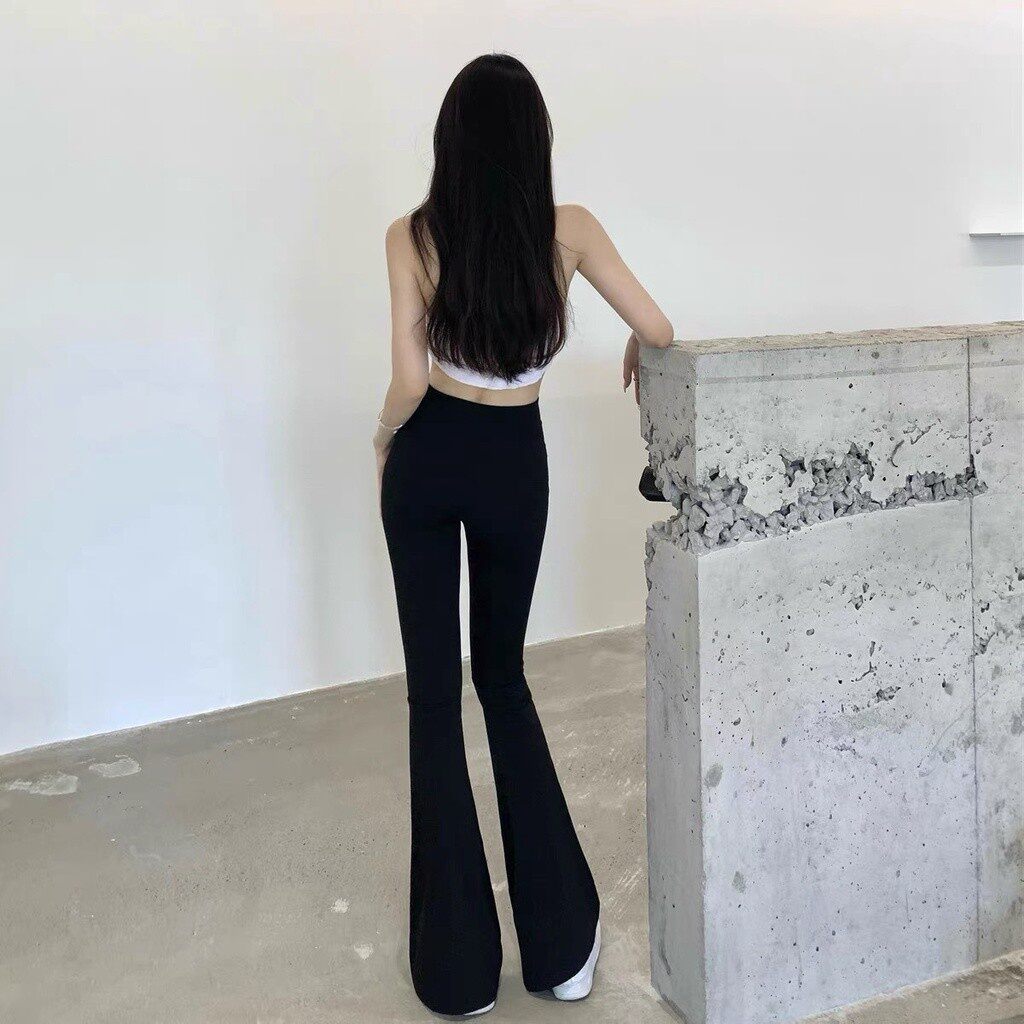 Quần ống loe cạp cao legging dáng dài - siêu hack dáng