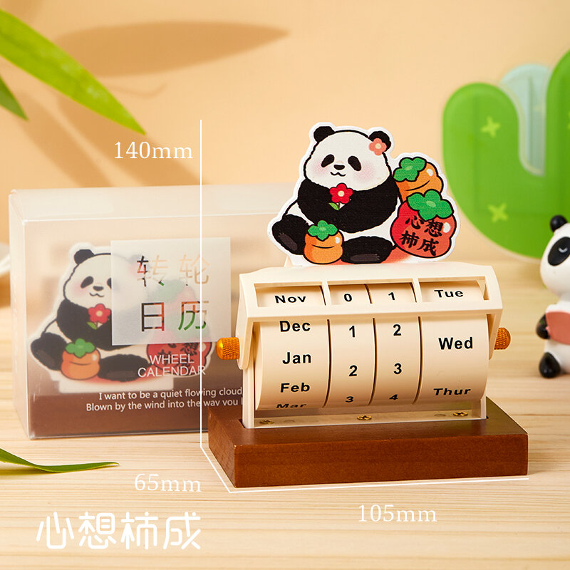 Lịch bánh quay lịch gỗ lịch vạn niên lịch để bàn năm 2024 đồ trang trí để bàn lịch sự kiện đặt làm doanh nghiệp sáng tạo lịch đếm ngược mini hoạt hình lịch năm 2025 lịch để bàn