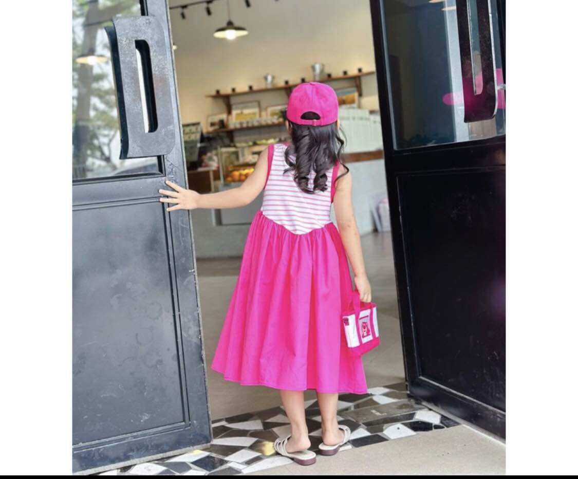 🌺 K69- VÁY 3 LỖ SỌC GẤU HỒNG DỄ THƯƠNG