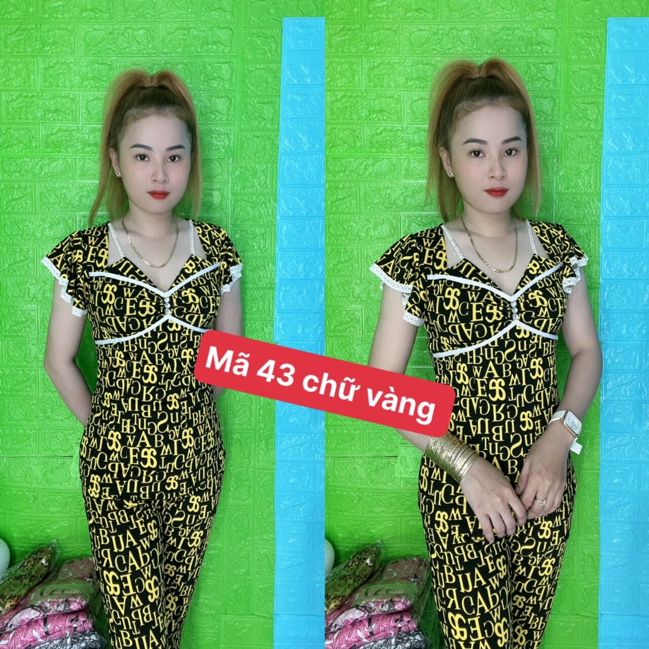 ĐỒ BỘ NỮ MẶC NHÀ THUN ATI TƠ SIZE 58-62KG