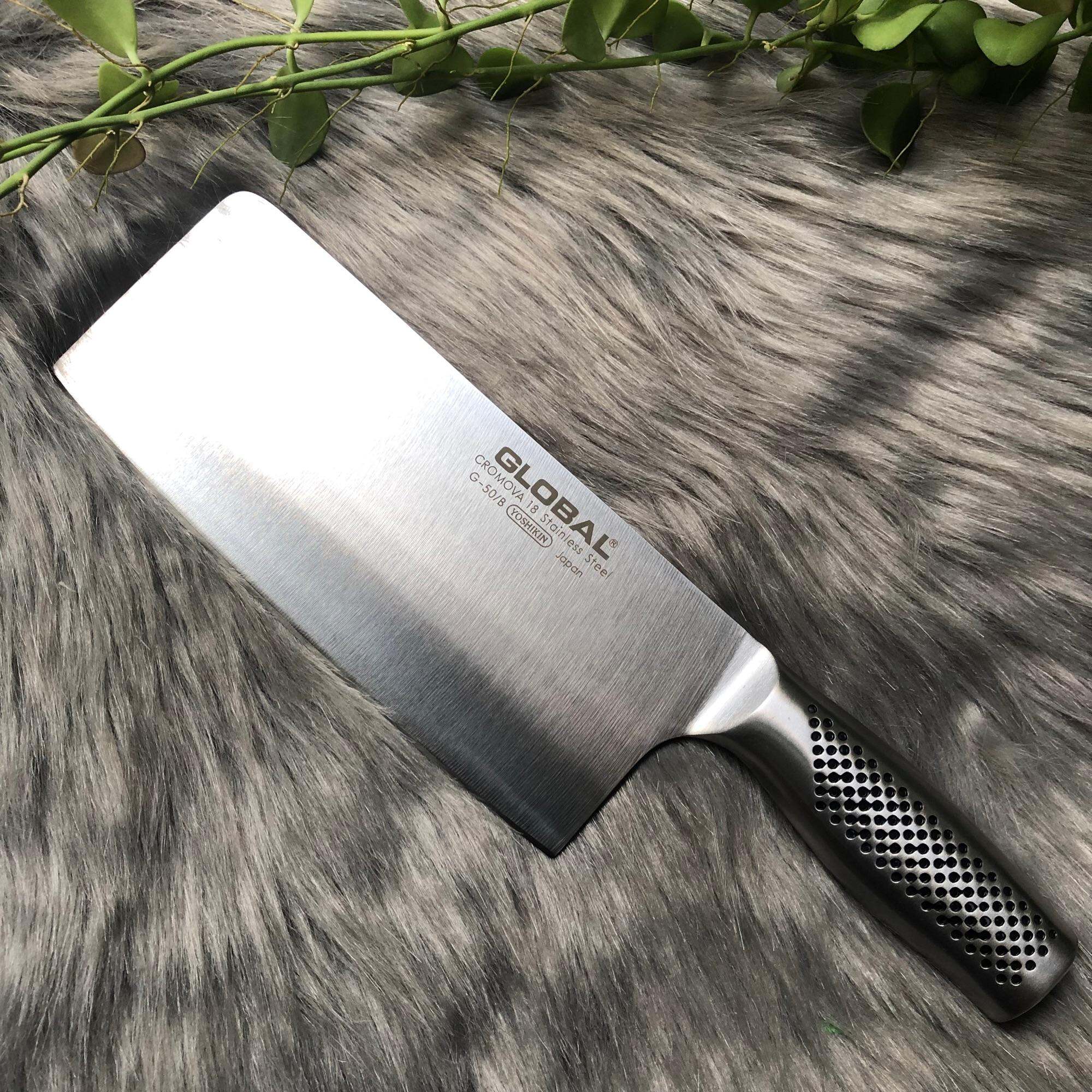 Dao chặt xương Nhật hiệu global rất sắc bén, dài 30cm, thép liền khối, không rỉ, nặng 450g