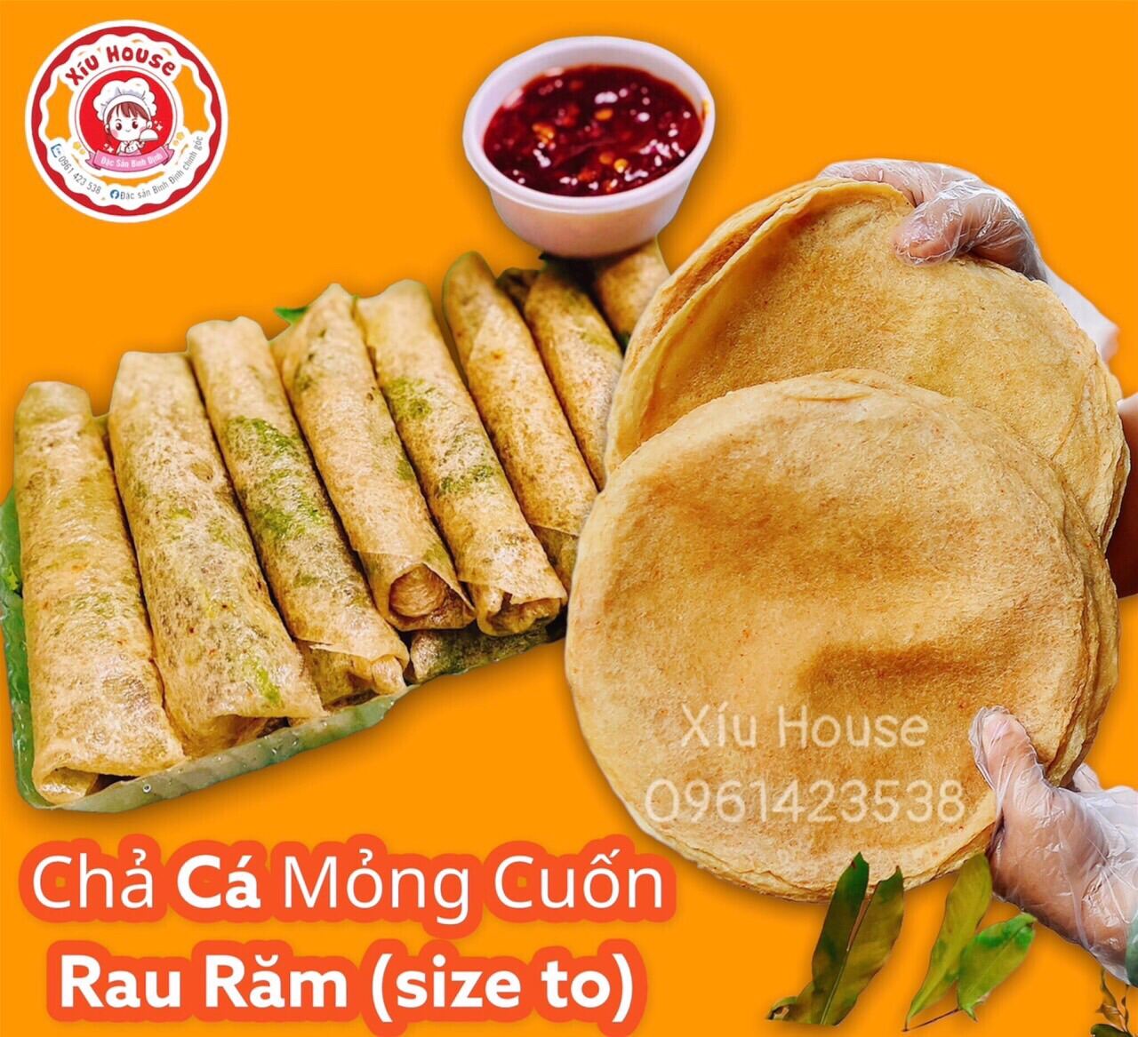 500gr Chả Cá Mỏng Cuốn Rau Răm Bình Định (Size To) - Đặc Sản Bình Định