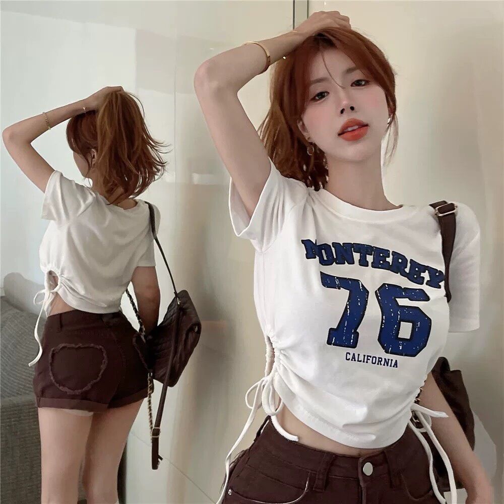 Áo croptop ôm eo tay ngắn số 76
