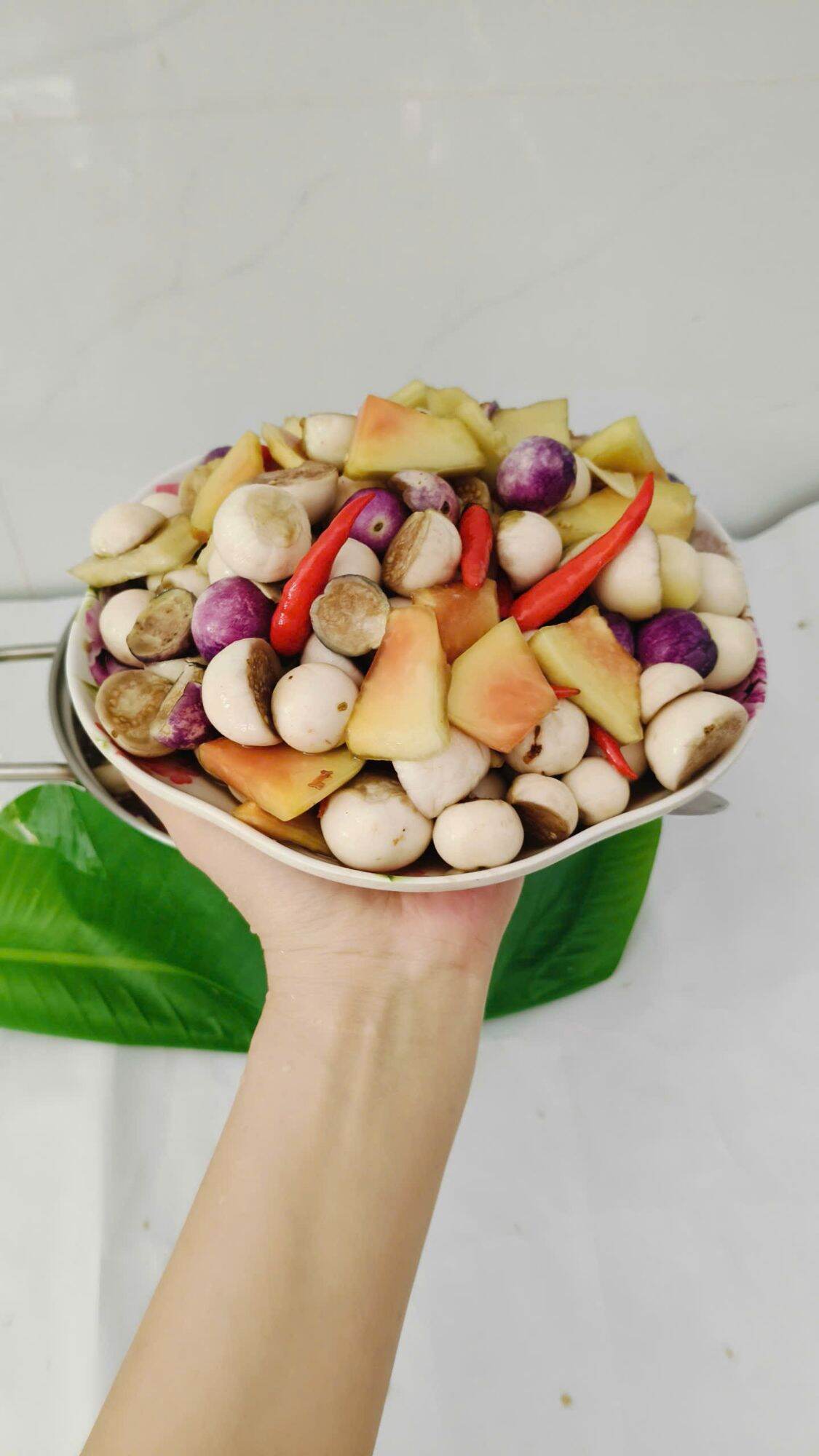 cà pháo mix đu đủ mắm niêm nhà làm bao hao cơm hộp 1kg