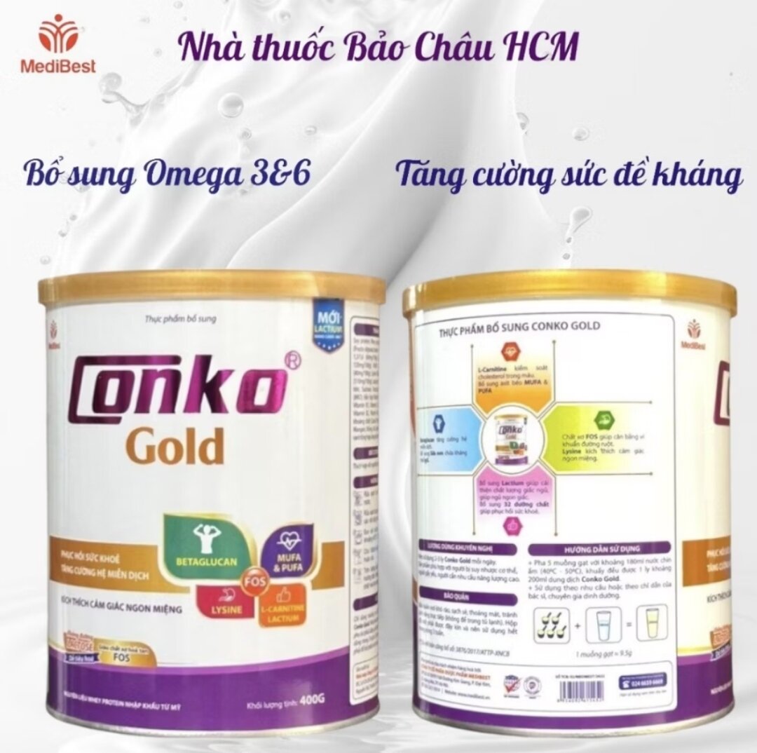 Sữa CONKO GOLD 400g, 800g(HSD mới nhất) giúp phục hồi sức khỏe nhanh chóng, tăng sức đề kháng cho cơ thể