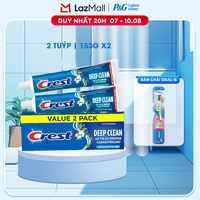 Hộp 2 Kem Đánh Răng CREST Nhập Khẩu Mỹ Làm Sạch Sâu Răng Trắng Sáng Complete Whitening + Deep Clean Tuýp 2x153g