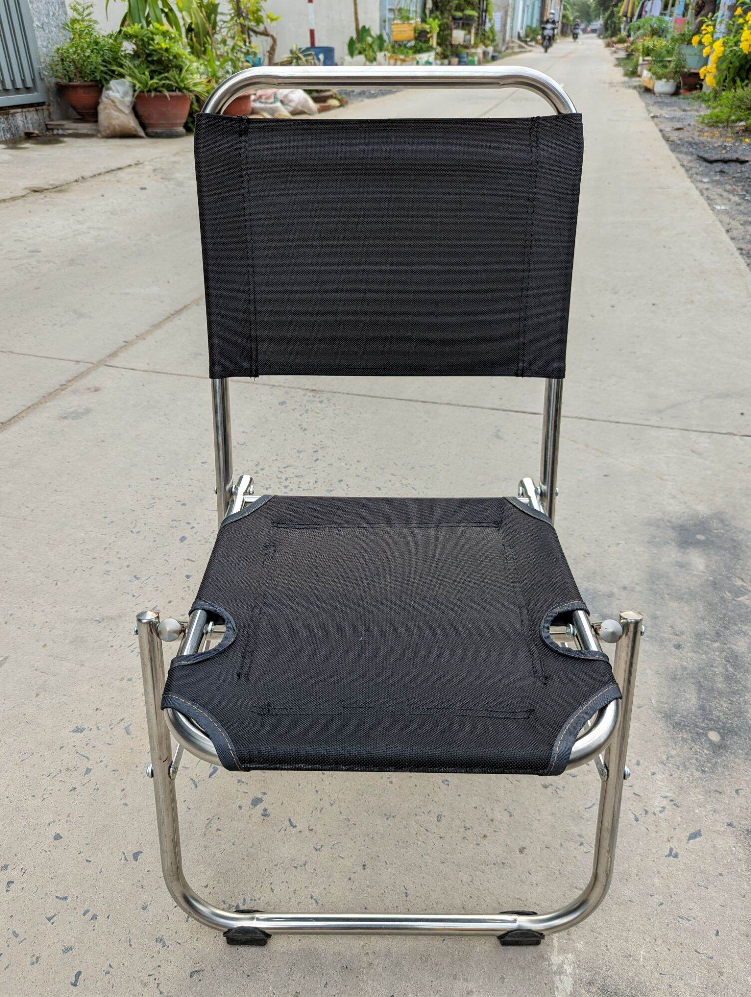 Ghế xếp Inox 72cm-ghế câu cá- Ống to phi 19