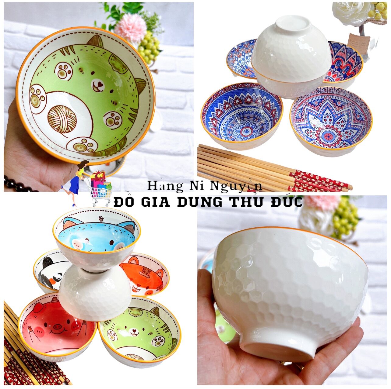 Bộ 6 chén có hộp kèm 6 đôi đũa sang trọng