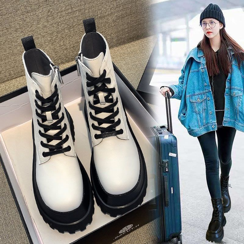 Zhao Liying Same Style Thick Bottom 8 Holes Dr. Martens Boots Women's Summer Thin British Style Spring and Autumn Boots Trendy Ins Ankle Boots